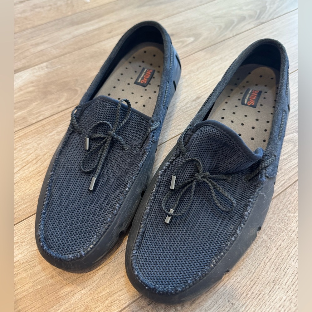 Swims Men's Braided Lace Lux Loafer Driver Size 9 Navy Blue